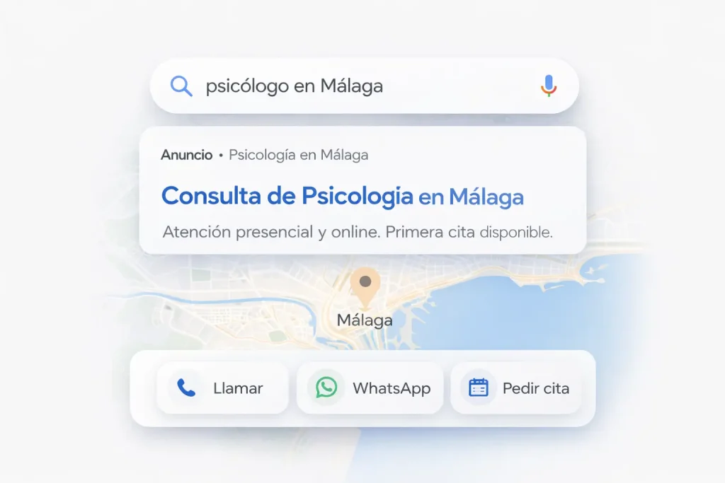 Anuncios en búsquedas locales para psicólogos